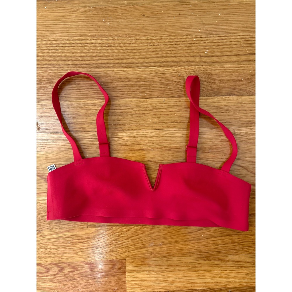 Intimately Free People Red V-Wire Bralette Adjustable Straps Size Small
